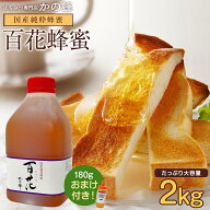 867円OFFクーポン発行 国産百花はちみつ 2000g 2kg 大容量 業務用 ポリ容器 国産 蜂蜜 お買い得 完熟純粋…