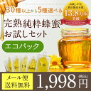 蜂蜜 はちみつお試しセット 90g×5個 エコパック 【メール便送料無料】 国産、外国産の純粋はちみつ30種以上から5つ選べる!ダイエット カロリーオフ ハチミ...