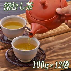 深むし茶100g×12袋　静岡茶 送料無料　お茶　日本茶　深蒸し茶