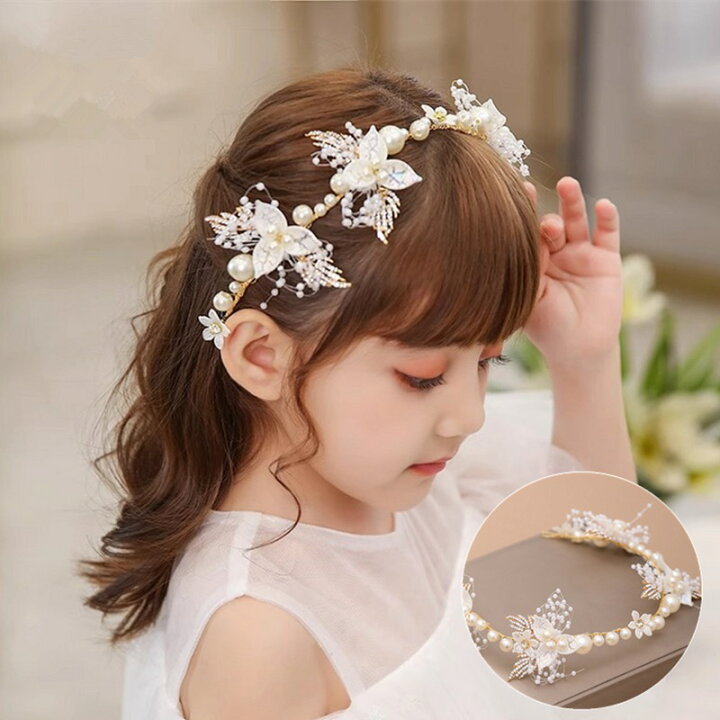 楽天市場】子供 ヘアアクセサリー 発表会 髪飾り カチューシャ 花冠  