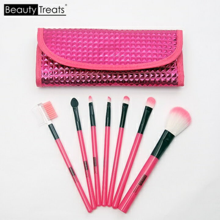 楽天市場 ピンク Beauty Treats メイクブラシ7点セット 日本正規代理店品 アメリカ ブランド 高品質 柔らかい メイクブラシセット ケース付 コスメブラシ 化粧筆 フェイスブラシ メール便可 シンビモール