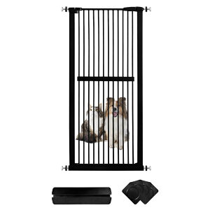 【マラソン!10%OFF】RAKU ペットゲート ペット ゲート 高さ155cm 全区間隙間間隔3.5CM ハイタイプ 突っ張り 取付幅67〜246cm ウォールセーバー 専用スロープ付き オートクローズ ベビーゲート ドア