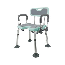RAKU 介護用シャワーチェア バスチェア 風呂椅子 介護用チェア シャワーチェア シャワー椅子 軽量アルミ製 高さ6段階調節可能 背もたれ 肘掛け付き 跳ね上げ式肘掛け ワイドゴムキャット付き 工具不要 組み合わせ簡単 介護用品