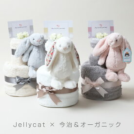 おむつケーキ Jellycat ジェリーキャット ソフトトイ さる ウサギ 今治タオル 2段 出産祝い POLO RALPH LAUREN 男の子 女の子 オーガニック ラルフローレン くすみカラー ギフトセット 送料無料 豪華 赤ちゃん 端午の節句 出産記念品