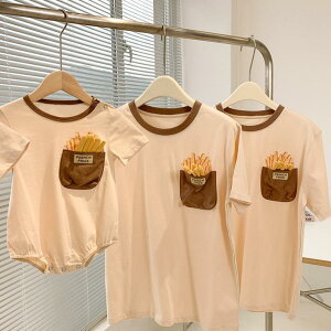 リンクコーデ 親子ペアルック 親子 セット ペアtシャツ 赤ちゃん ロンパース 夏服 子供服 親子コーデ 親子お揃い 半袖 キッズ 男の子 女の子 ベビー パパ ママ 家族 お揃い tシャツ 大きいサ