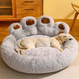 ペットマット 肉球型ベッド シャギー いぬ 犬クッション 室内 小/中/大型犬 型崩れにくい 丈夫 わんこ にゃんこ 暖かい 高反発 かわいい 丁度いい厚さ 柔らかい 犬猫用寝床 防滑 四季通用 肌触