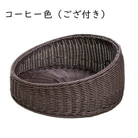 ラタン ペットベッド 夏用 猫ハウス プラスチック藤編み 通気性 通年利用 ねこ キャットハウス イヌ 小型犬 うさぎ 小動物用ケージ ラタンかご 洗える クール ひんやり お洒落 編み物 寝台 休憩