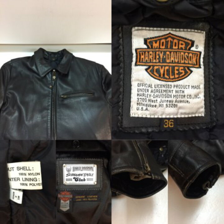 楽天市場】Harley Davidson レザージャケット シングル ブラック 襟 