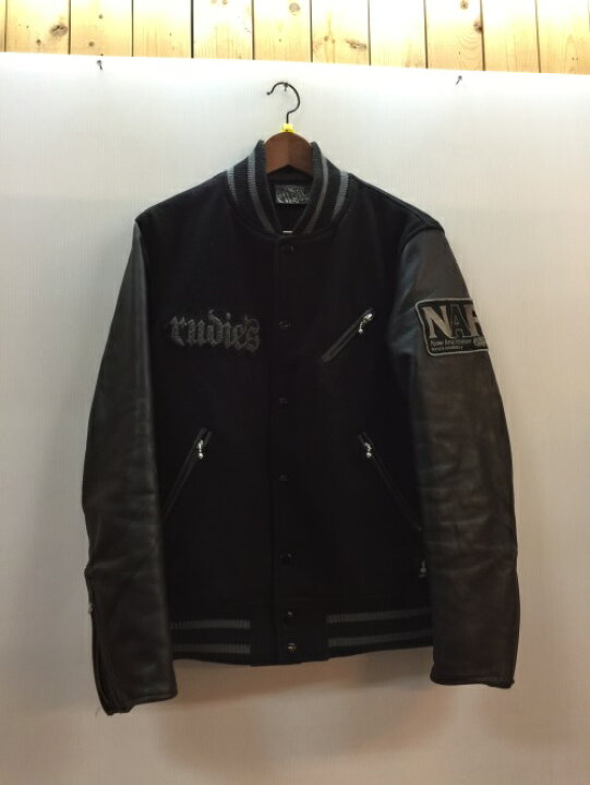 楽天市場】RUDIES ルーディーズ スタジャン ウール ブラック 袖牛革 