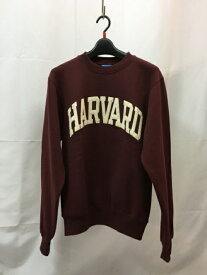 Champion チャンピオン　ECO FLEECE HARVARD　フェルトワッペン　スウェットシャツ　トレーナー　ボルドー　バーガンディ　メンズ　XSサイズ　コットン　ポリエステル／トップス【中古】[☆3]