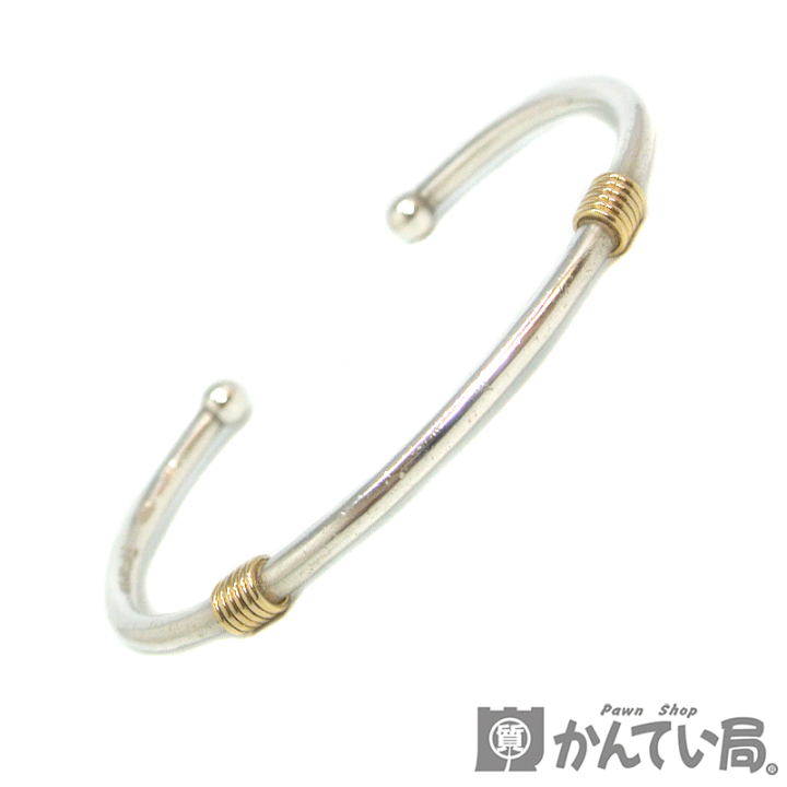 TIFFANY&Co.【ティファニー】バンドウィズ2ワイヤー バングル ブレスレット 13.4g SV925×K18YG シルバー×18金イエローゴールド レディース メンズ【USED-B】【質屋かんてい局名古屋西】 | かんてい局名古屋西店