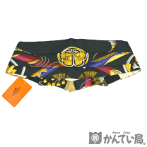 【レア☆】HERMES カレ 90 大名日出る国の皇子 家紋 黒 HERMES】【DAIMYO】【日出る国の皇子】【フランス製】エルメス