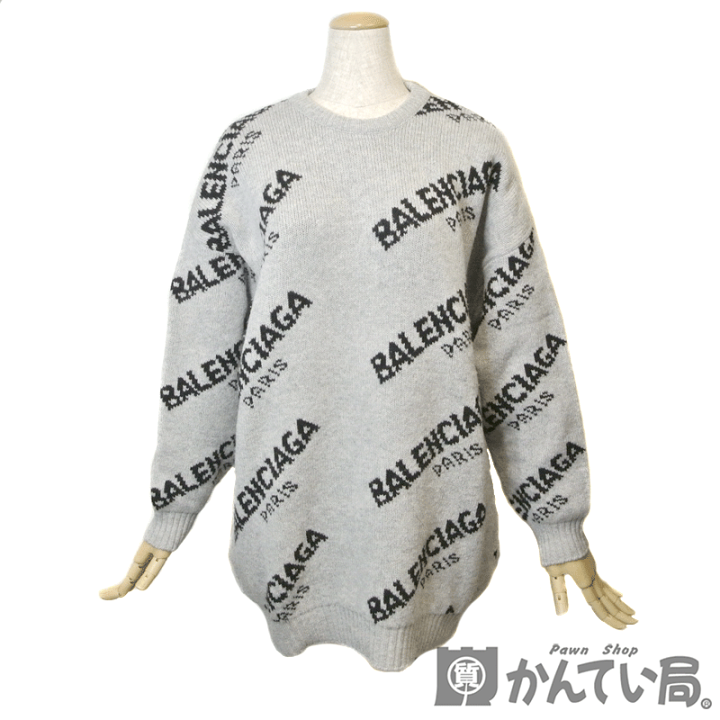 楽天市場】BALENCIAGA【バレンシアガ】ジャガードロゴニット グレー 