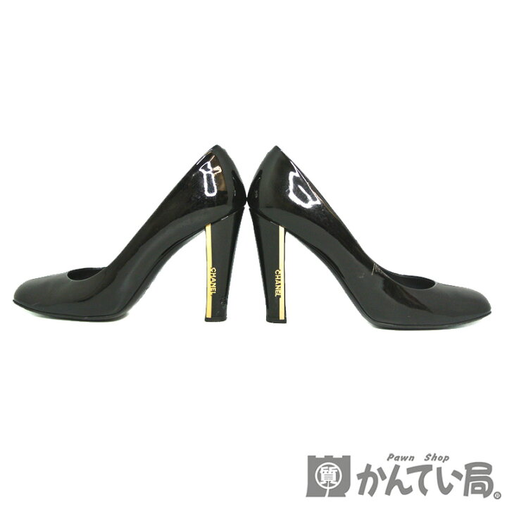 楽天市場】CHANEL【シャネル】パンプス エナメル ヒール ロゴ ブラック 