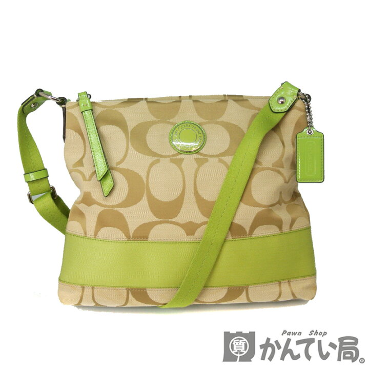 楽天市場】COACH【コーチ】シグネチャー ライトグリーン ショルダー 