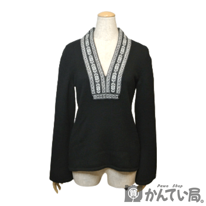 s*a様 GUCCI ブラック カシミヤ セーター Lサイズ GUCCI(グッチ) 2024AW インターシャウールカシミヤセーター