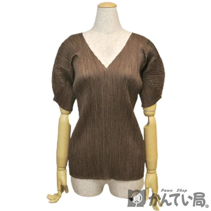 イッセイミヤケ PLEATS PLEASE プリーツ五分袖トップス プリーツ