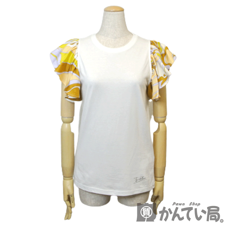 EMILIO PUCCI エミリオプッチ　フリル袖 Tシャツ　　M EMILIO PUCCI - エミリオプッチ 袖フリルカットソー