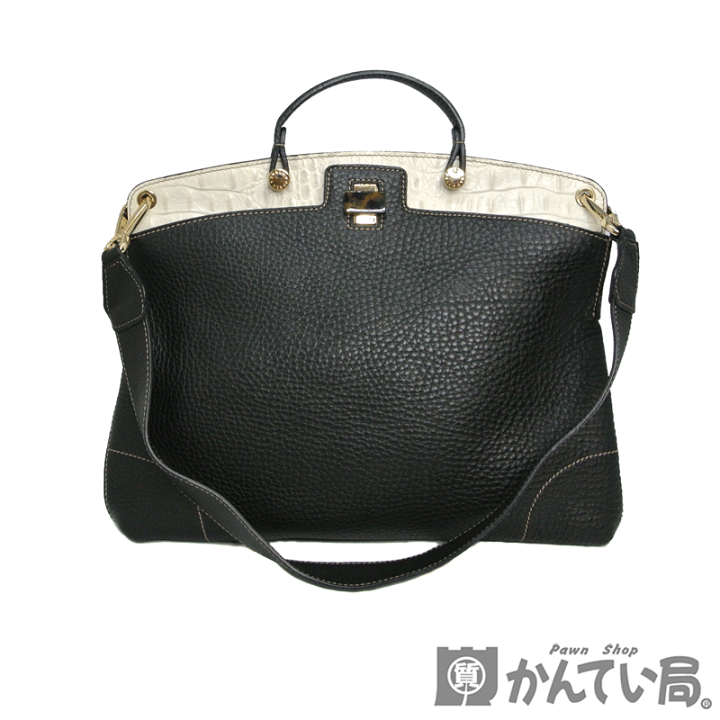 極美品✨FURLA パイパーミニ ショルダーバッグ ブラック クロコ2way