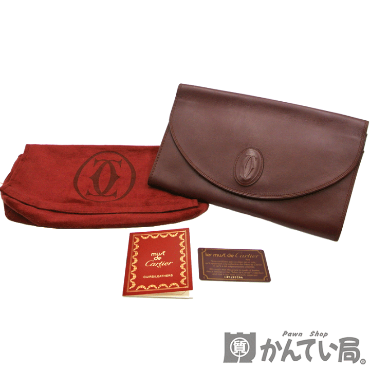 楽天市場】Cartier【カルティエ】クラッチバッグ マスト ボルドー