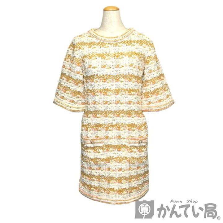 楽天市場】CHANEL【シャネル】P50843 ニット ワンピース ツイード 半袖  