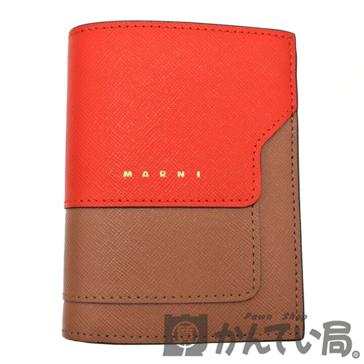 楽天市場】MARNI【マルニ】バイカラー 二つ折り財布 PFMOQ14U11 レッド  