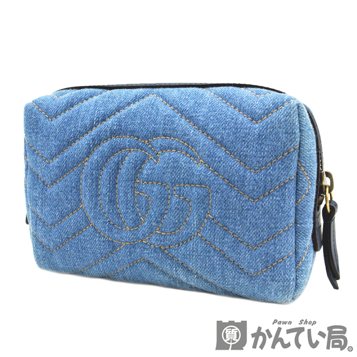 楽天市場】GUCCI【グッチ】476165 GG マーモント デニム ポーチ コスメ 