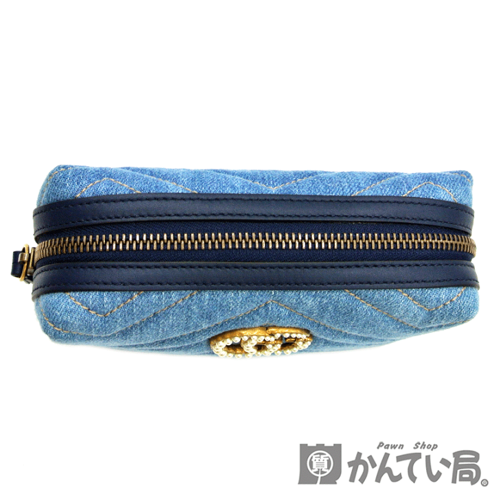 楽天市場】GUCCI【グッチ】476165 GG マーモント デニム ポーチ コスメ
