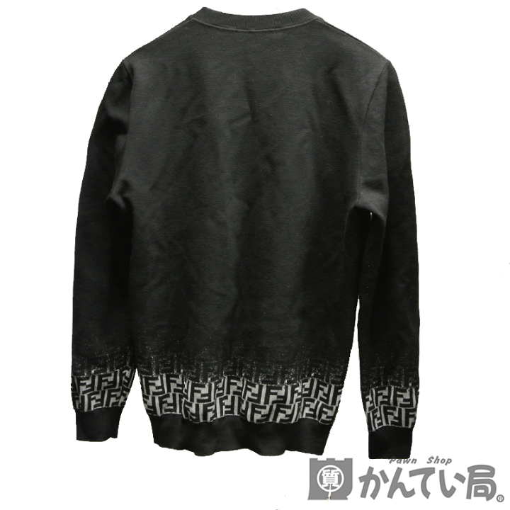 Fendi ロゴ 長袖ニットセーター グレー 396127_1.jpg