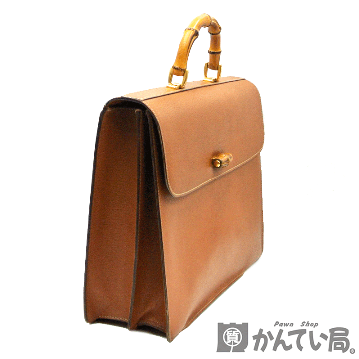 GUCCI バンブー ブラウンレザー 2 Way ビジネスバッグ GUCCI バンブー ブラウンレザー 2 Way ビジネスバッグ