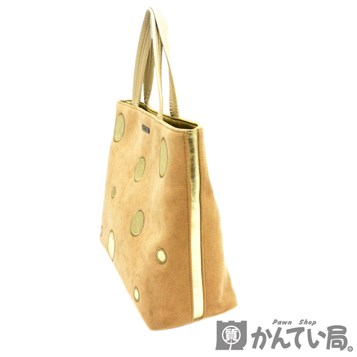 楽天市場】銀座 和光【WAKO】ハンドバッグ スエード ベージュ ゴールド 