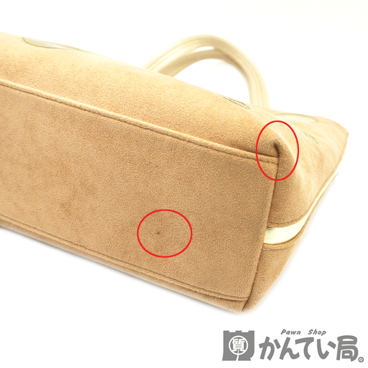 美品】WAKO 銀座和光 シボ革 レザー ベージュ チャーム付き