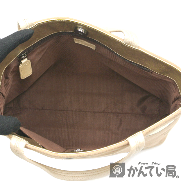 楽天市場】銀座 和光【WAKO】ハンドバッグ スエード ベージュ ゴールド 