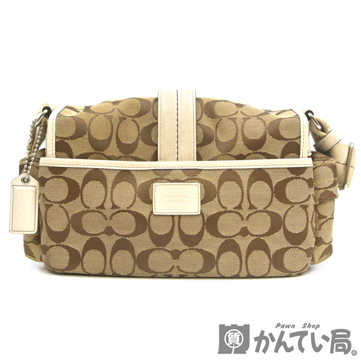 コーチ COACH シグネチャー アクセサリーバッグ　セミショルダー ベージュ系 楽天市場】【バッグ】COACH コーチ シグネチャー ハンドバッグ