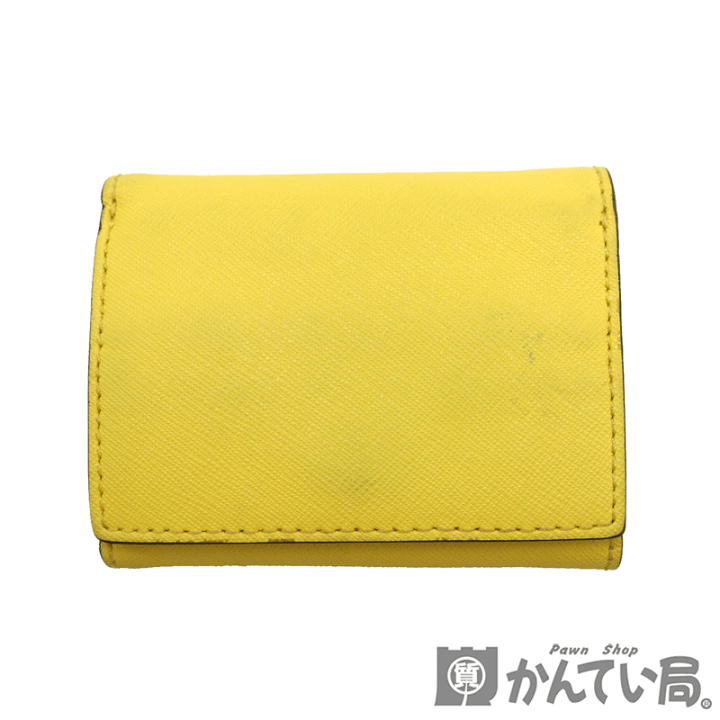 新品未使用 マイケルコース 三つ折り財布 ミニ財布 レザー イエロー ベージュ マイケルコース MICHAEL KORS 三つ折り財布 （イエロー系