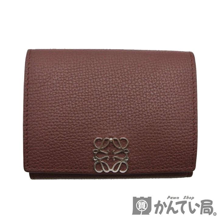 【美品】LOEWE ロエベ アナグラム トライフォールドウォレット三つ折り財布 ほぼ新品 ロエベ LOEWE アナグラム トライフォールド 三つ折り