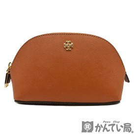 TORY BURCH【トリーバーチ】ポーチ マルチポーチ コスメポーチ 化粧ポーチ コスメチックケース ブラウン系 レディース【中古】USED-A
