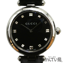 GUCCI アナログ 腕時計 ディアマンティッシマ ウォッチ ゴールド ブラック ディアマンティッシマ ウォッチ、32mmブラックレザー | GUCCI公式