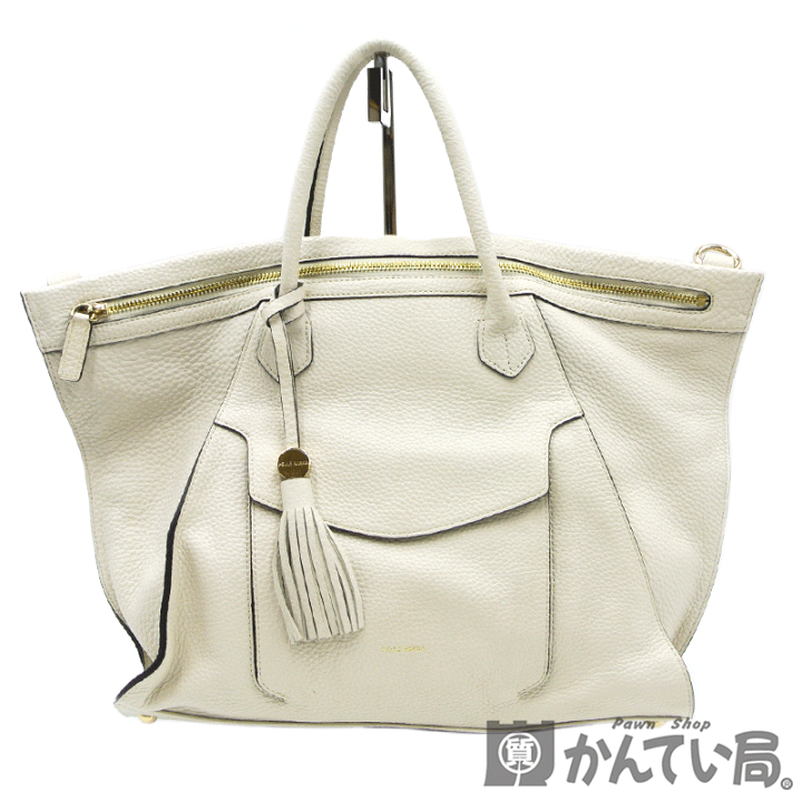 【美品】PELLE BORSA ペレボルサ リュックトートバッグ ホワイト 美品】PELLE BORSA ペレボルサ リュックトートバッグ ホワイト