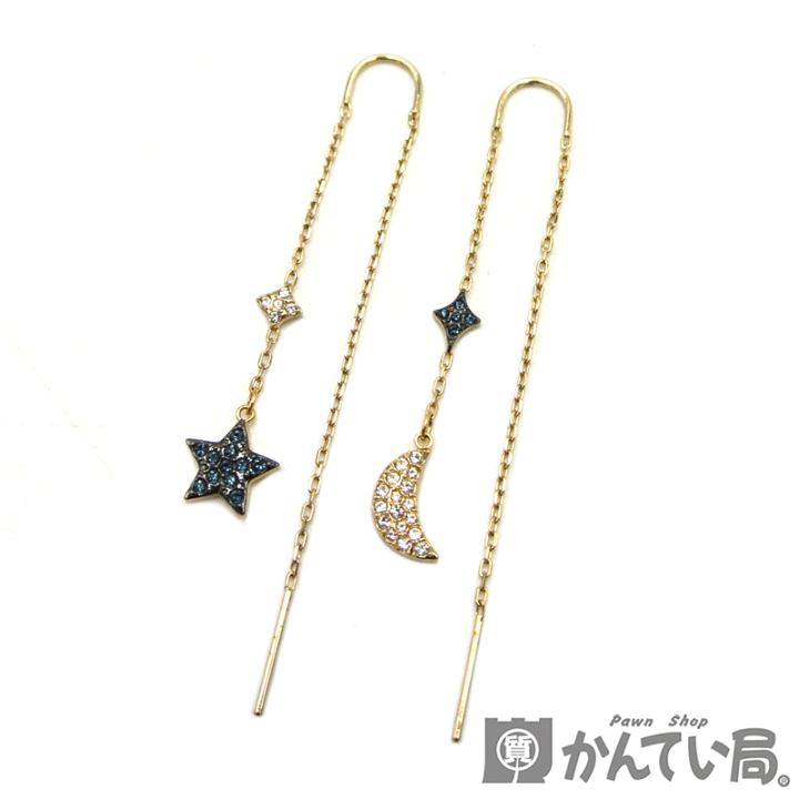 Swarovski　スワロフスキー　チェーンピアス ピアス レディース 綺麗 ピンクゴールド スワロフスキ- シルバー