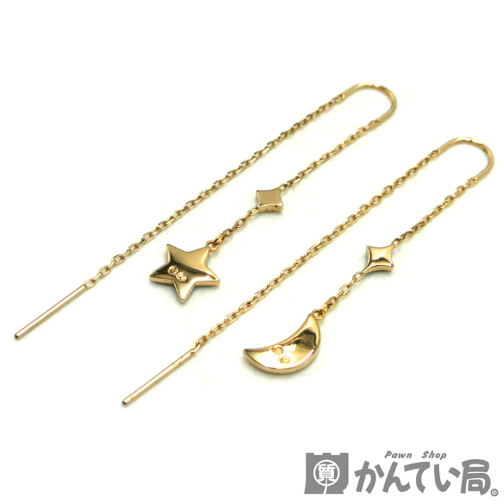 Swarovski　スワロフスキー　チェーンピアス k14gf】スワロフスキー ブルークリスタルとバタフライのチェーン