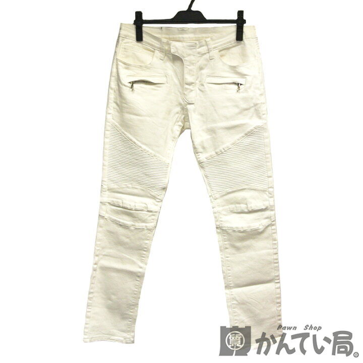 楽天市場】BALMAIN【バルマン】デニムパンツ 白 ホワイト ダメージ加工 