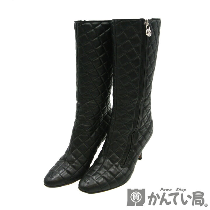 楽天市場】CHANEL【シャネル】マトラッセ ブーツ レザー ブラック ココ 