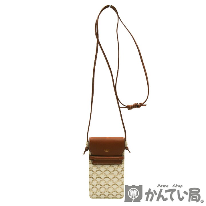 楽天市場】CELINE【セリーヌ】フラップ付き モバイルポーチ トリオンフ 