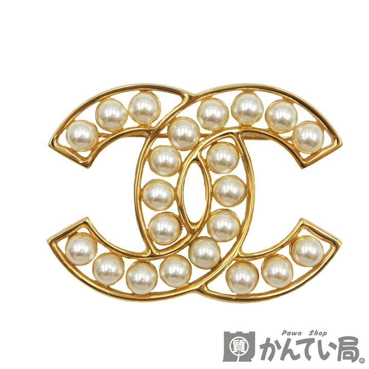 楽天市場】CHANEL【シャネル】ココマーク ブローチ パール ゴールド 