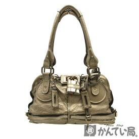 CHLOE【クロエ】ハンドバッグ パディントン トート ゴールド系 レザー シルバー金具 カデナ 鞄 レディース【中古】USED-B