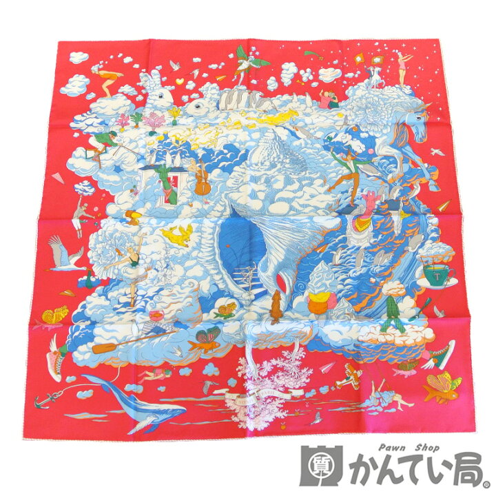 楽天市場】HERMES【エルメス】カレ90 SUR MON NUAGE 私の雲 総柄 