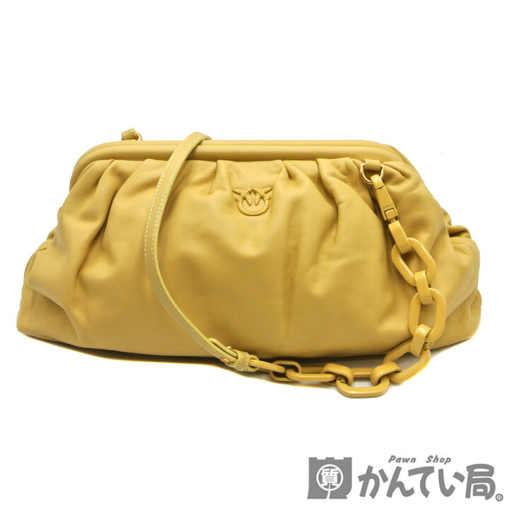 楽天市場】ピンコ【PINKO】チェーン ショルダーバッグ レザー イエロー 