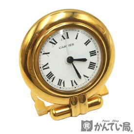 Cartier【カルティエ】マストコリゼ トラベルクロック 置時計 クオーツ ゴールド ウォッチ【中古】USED-BC