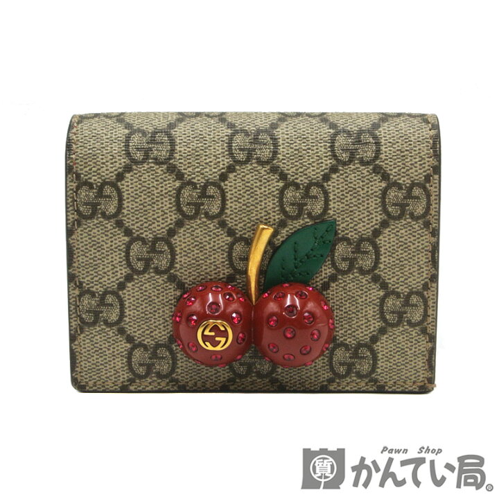 楽天市場】GUCCI【グッチ】二つ折り財布 GGスプリーム さくらんぼ 